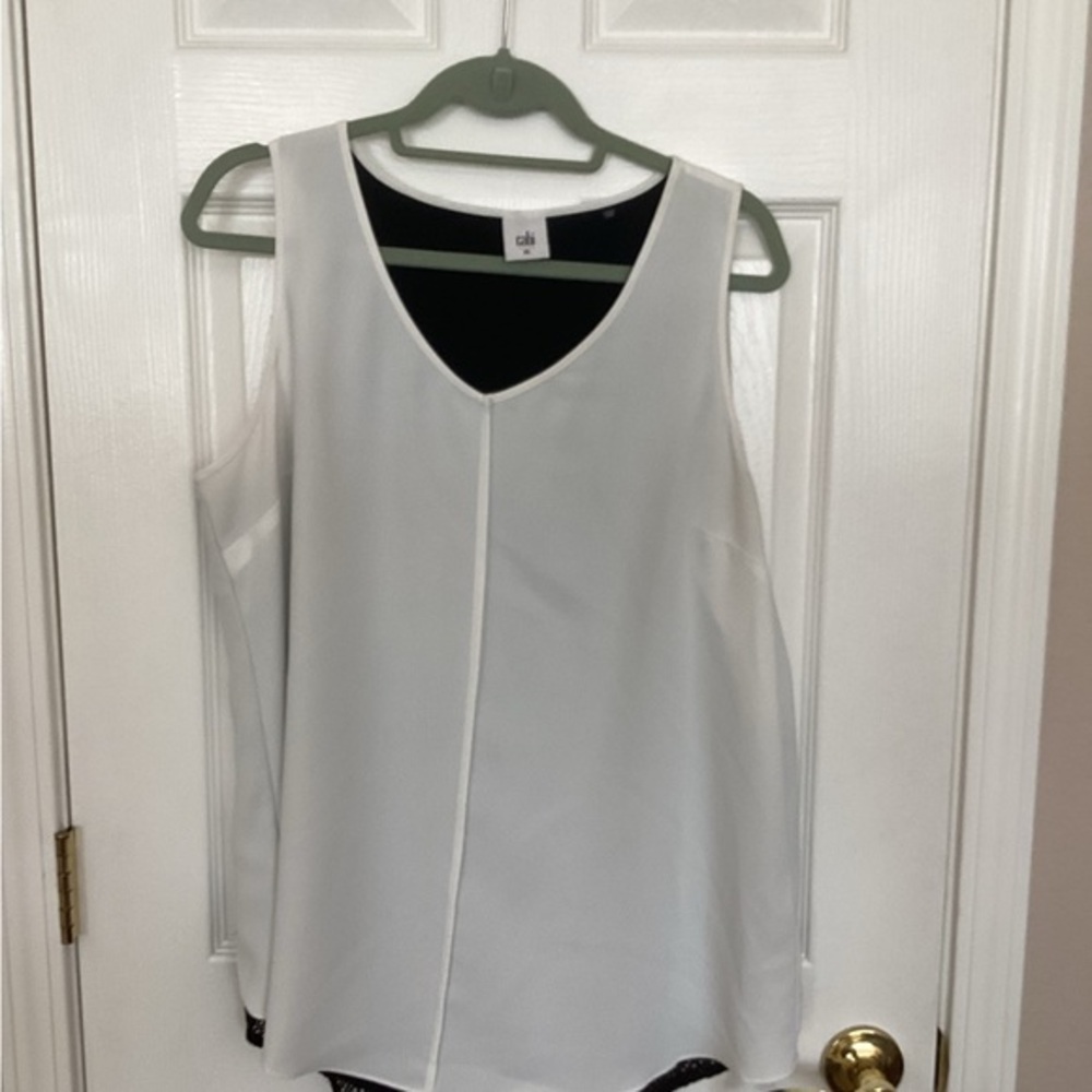 CAbi White Sleeveless Tank Top